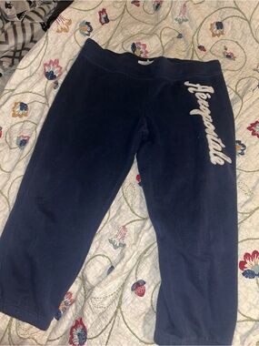 Aeropostale Women's Capri Navy Logo Sweatpants - Navy